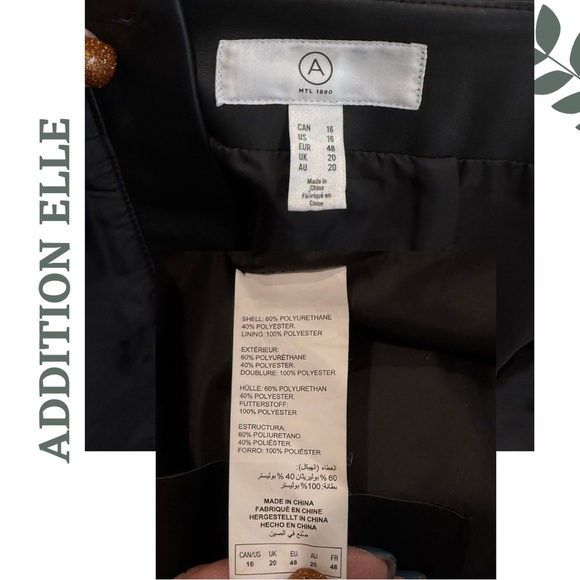 Sleek + Chic Faux Leather Skirt – Black | Exposed Zipper ADDITION ELLE Size 16 - Picture 4 of 4